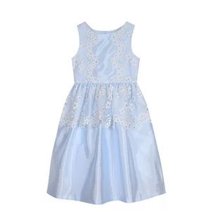 Floral Mesh Peplum Girls Dress